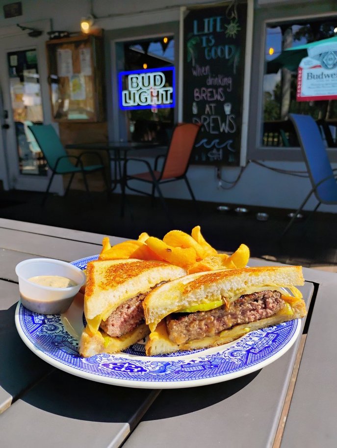 The Apple Cider Patty Melt, October 2025 Burger of the Month, with smoked Gouda, grilled Granny Smith apples, and apple cider vinegar glaze
